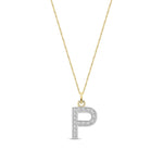 9ct Yellow Gold Medium Cubic Zirconia Initial Pendant - Initial P