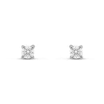9ct White Gold Round Cubic Zirconia CZ Claw Stud Earrings — 3mm