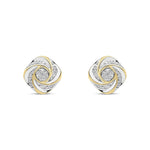 18ct Yellow Gold Natural Diamond Twist Stud Earrings