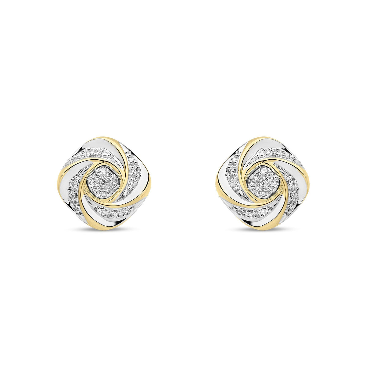 18ct Yellow Gold Natural Diamond Twist Stud Earrings