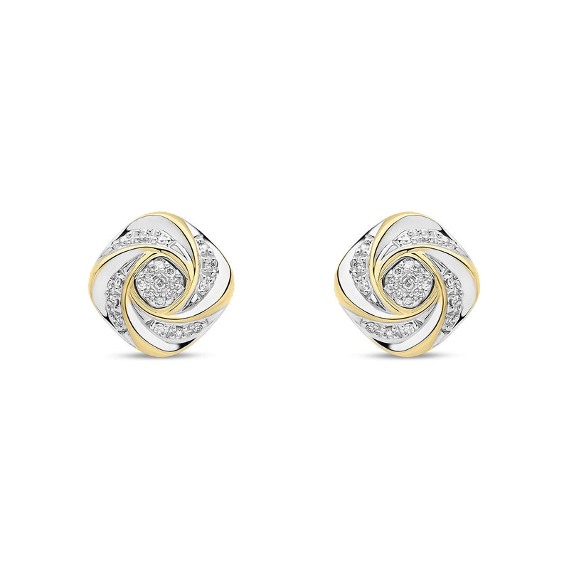 18ct Yellow Gold Natural Diamond Twist Stud Earrings