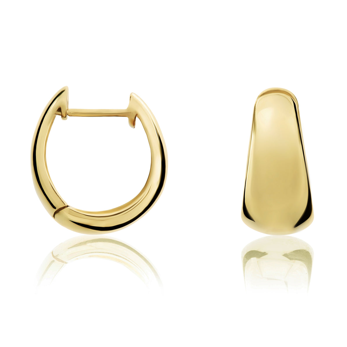 9ct Gold Polished Tapered Huggie Earrings