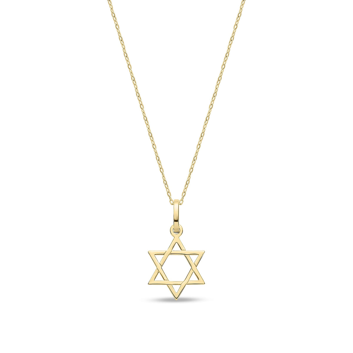 9ct Yellow Gold Classic Star of David Pendant
