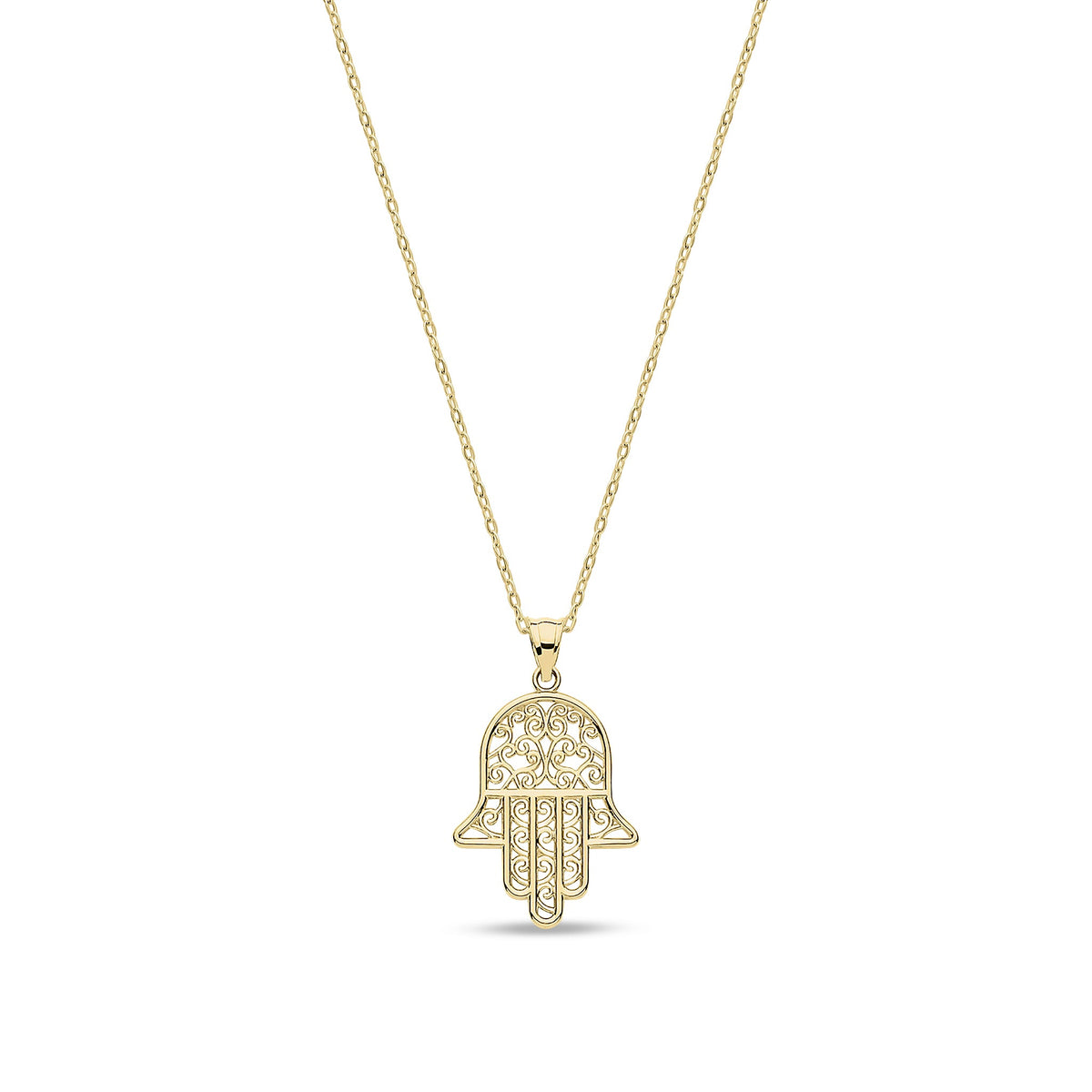 9ct Yellow Gold Filigree Hamsa Pendant