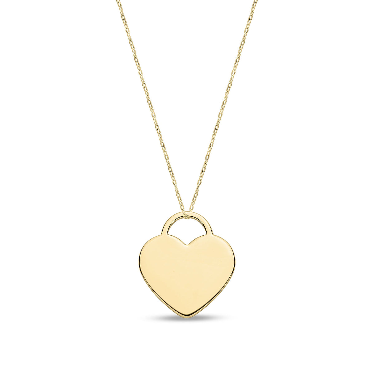 9ct Yellow Gold Plain Heart Pendant