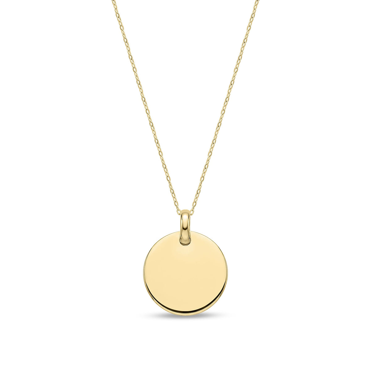 9ct Yellow Gold 19mm Round Disc Pendant