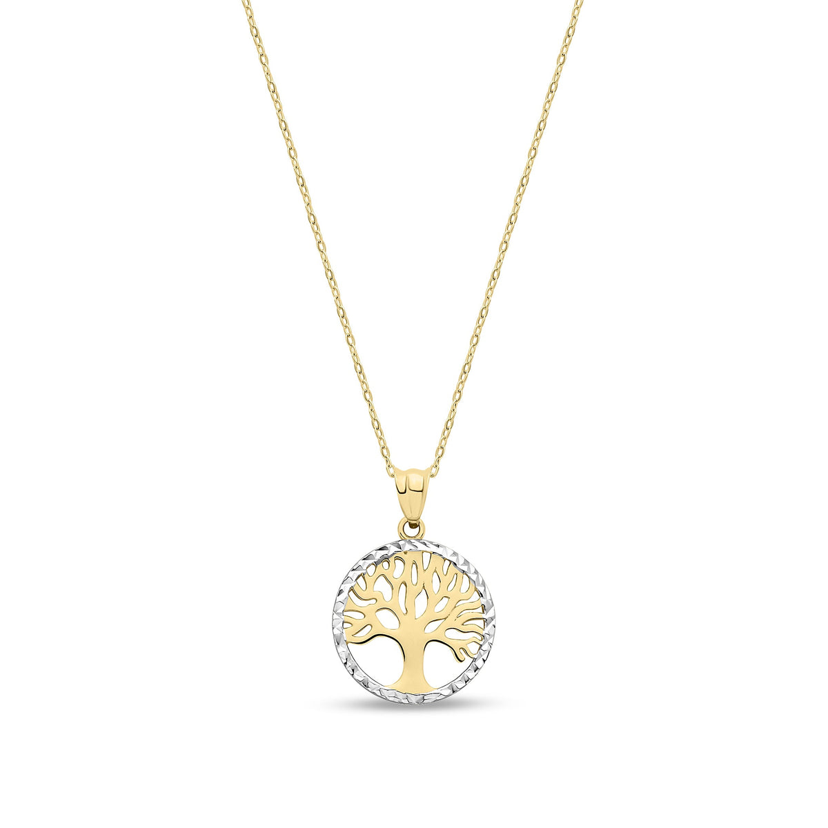 9ct Yellow and White Gold Small Tree of Life Pendant