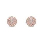9ct Rose Gold Natural Diamond Halo Stud Earrings