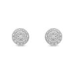 9ct White Gold Natural Diamond Halo Stud Earrings