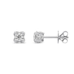 9ct White Gold Natural Diamond Stud Earrings