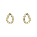 9ct Yellow Gold Natural Diamond Diamond-Set Teardrop Stud Earrings