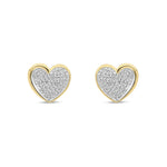 18ct Yellow Gold Natural Diamond Pavé Heart Stud Earrings — 0.20ct