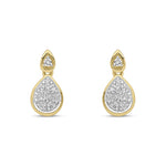 9ct Yellow Gold Natural Diamond Pear Drop Earrings