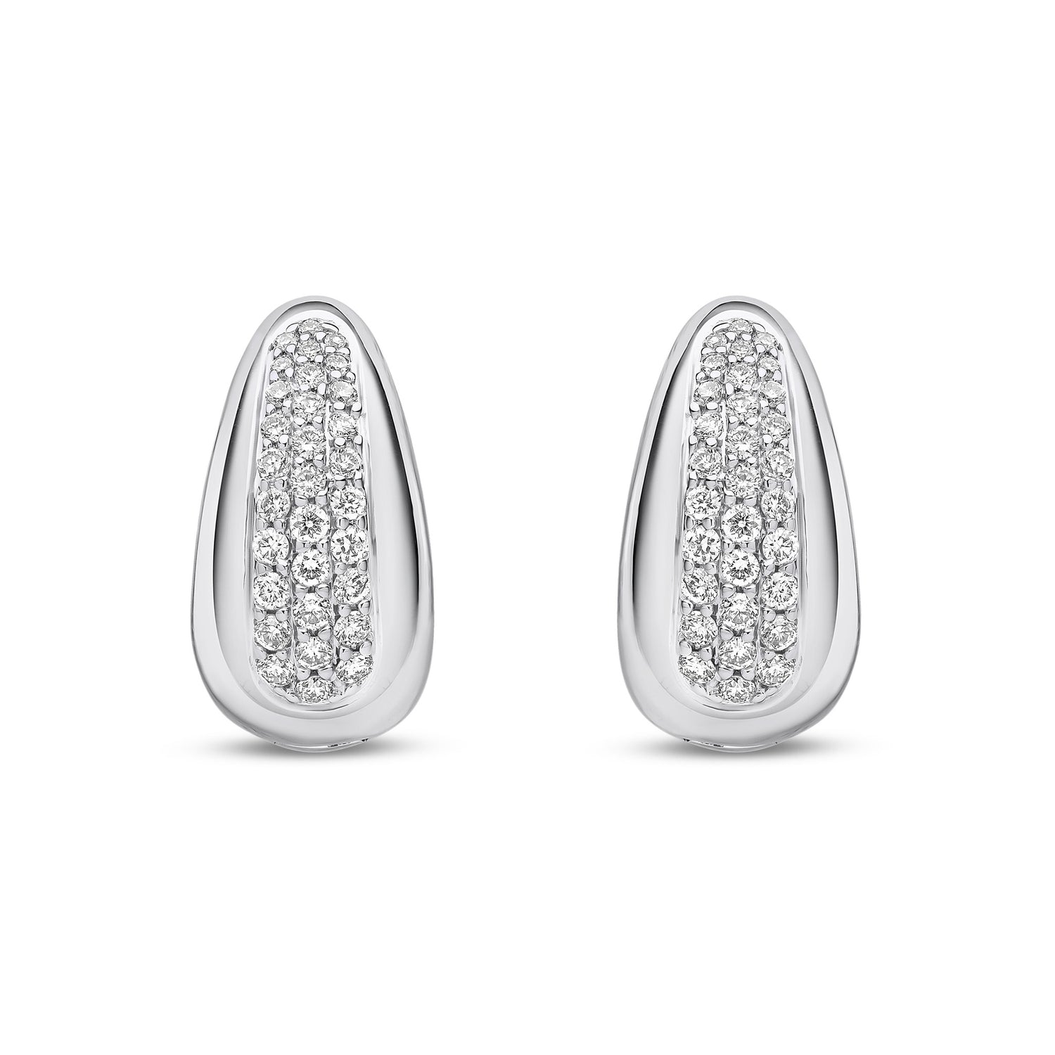 9ct White Gold Natural Diamond Huggie Earrings