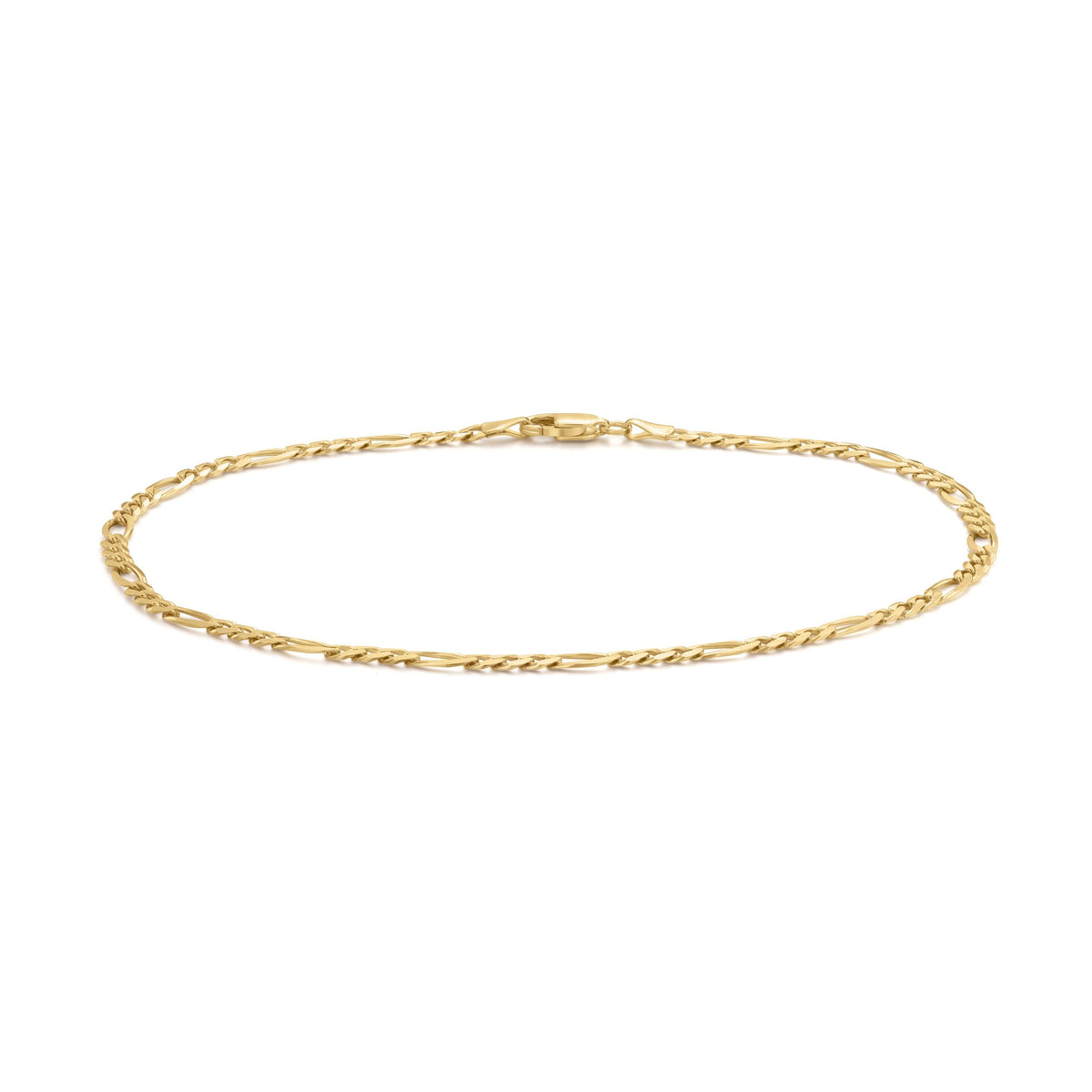 9ct Yellow Gold Figaro Link Anklet — 3.1mm