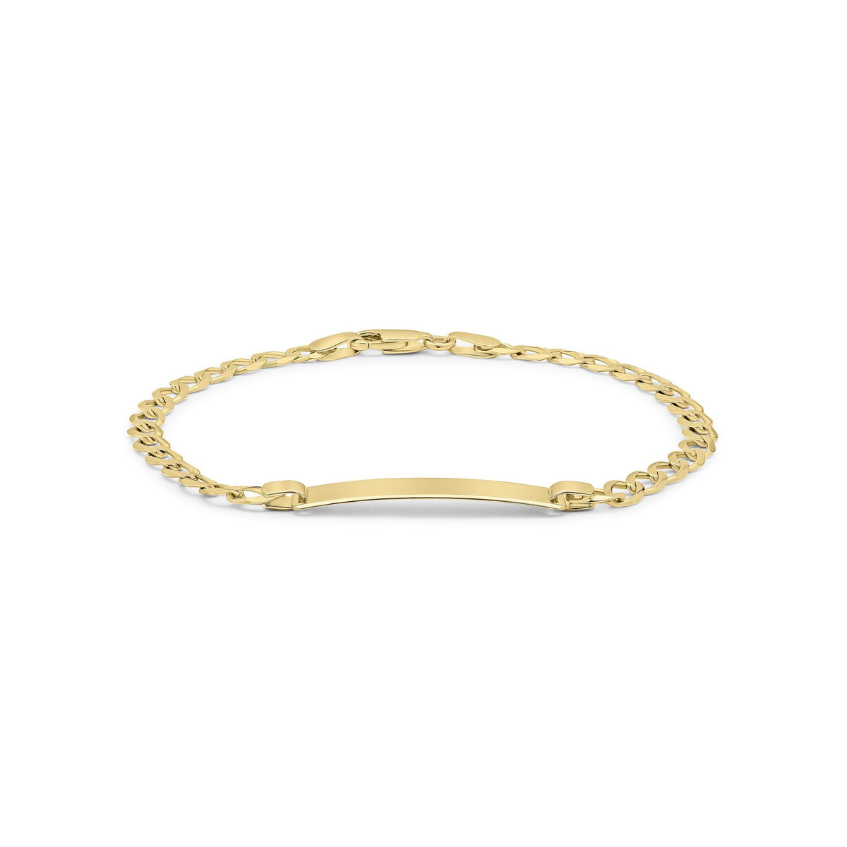9ct Yellow Gold Fine Curb ID Bracelet