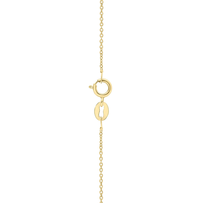9ct Yellow Gold Marquise Natural Garnet & Diamond Drop Pendant — chain and clasp