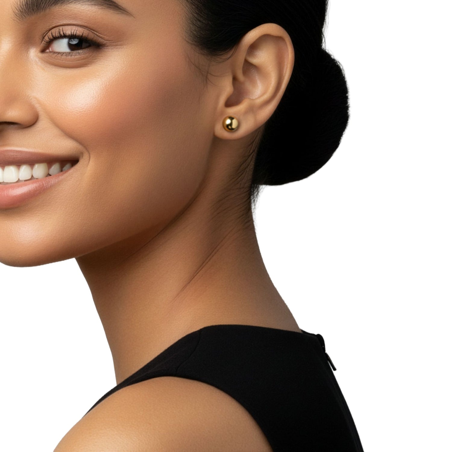 18ct Yellow Gold Polished Ball Stud Earrings — 10mm