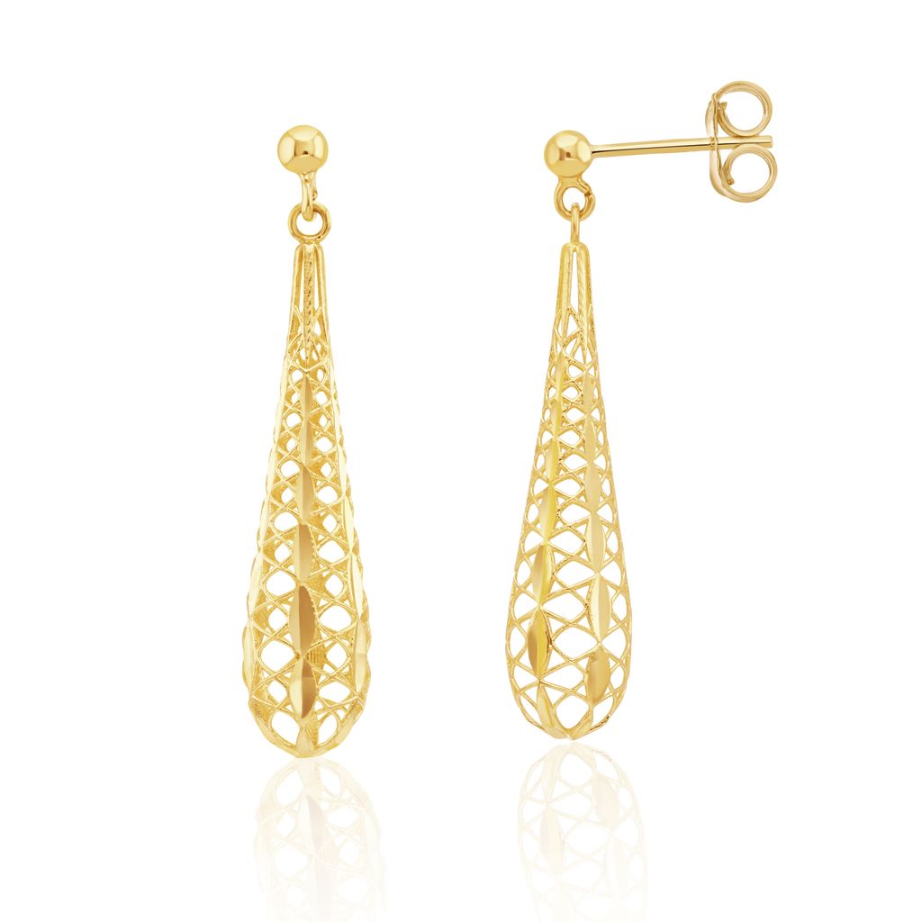 9ct Gold Openwork Torpedo Drop Earrings