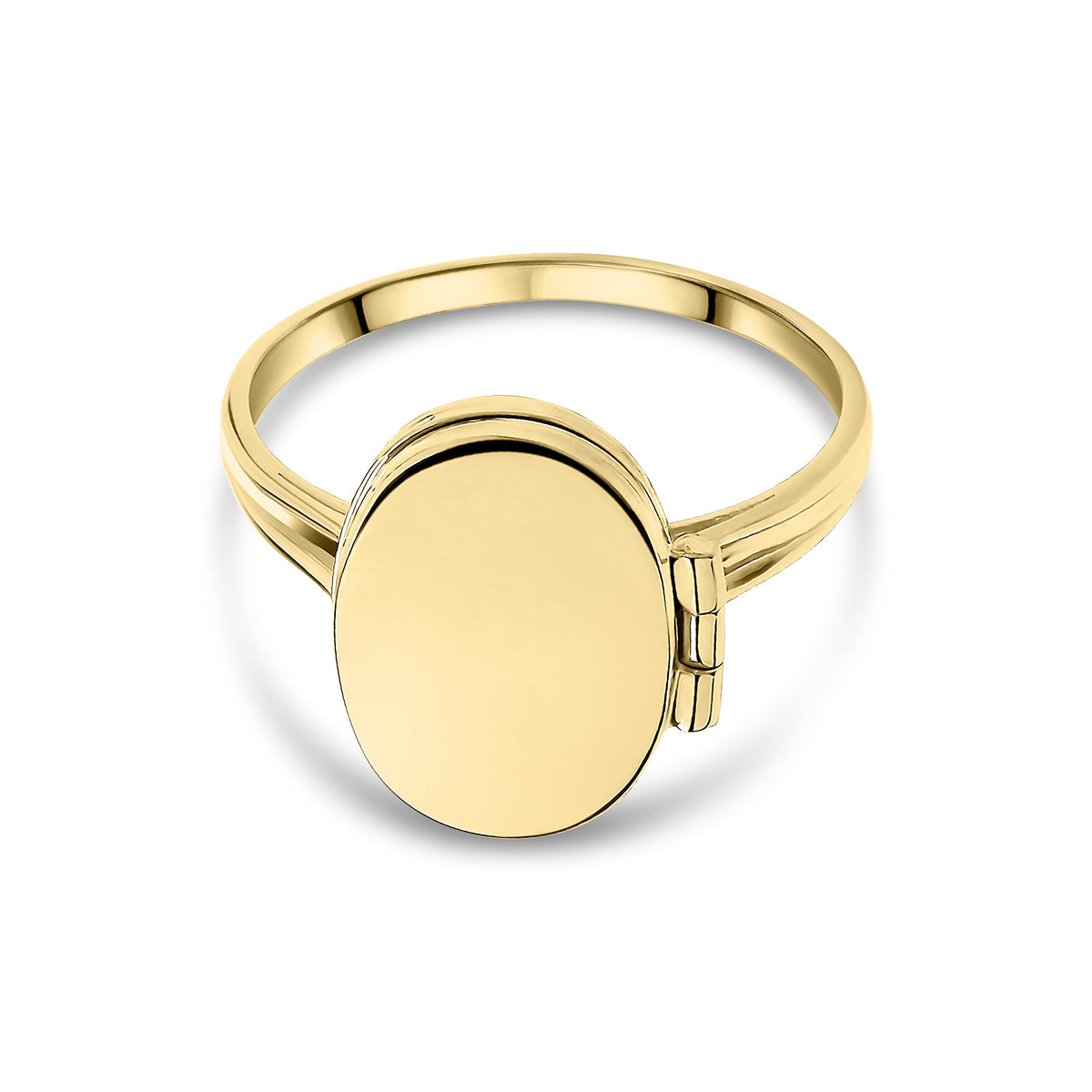 9ct Yellow Gold Oval Locket Ring