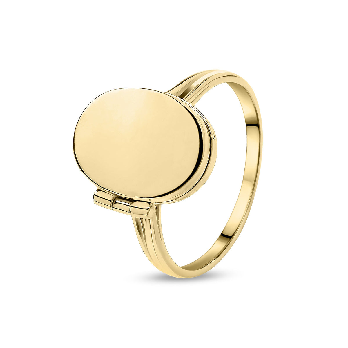 9ct Yellow Gold Oval Locket Ring