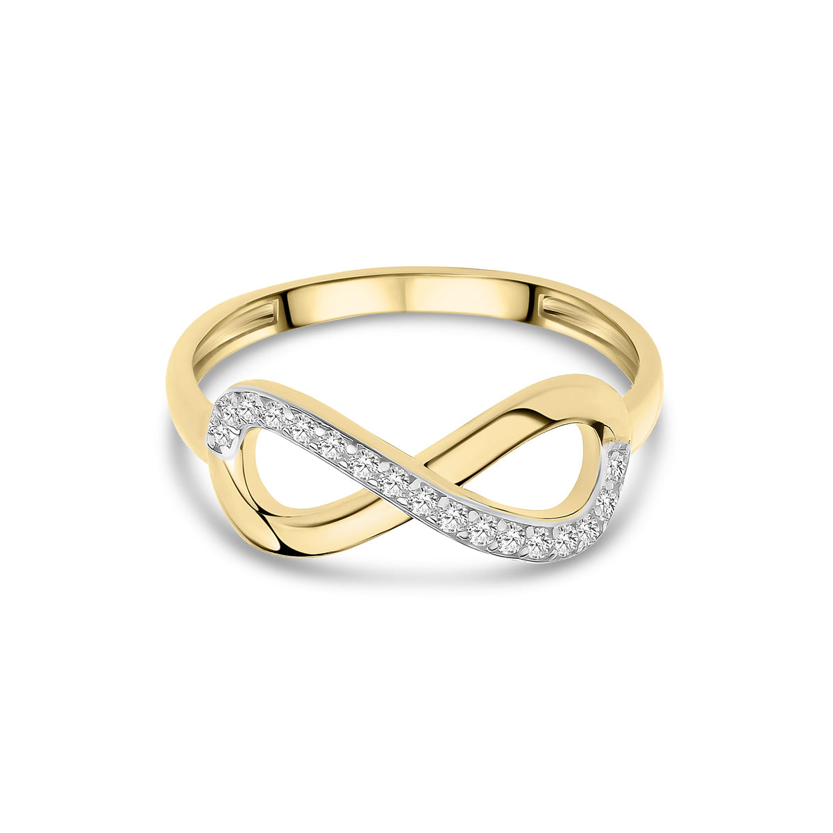 9ct Yellow Gold Cubic Zirconia CZ Infinity Ring