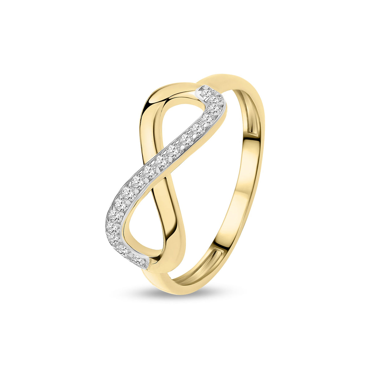 9ct Yellow Gold Cubic Zirconia CZ Infinity Ring
