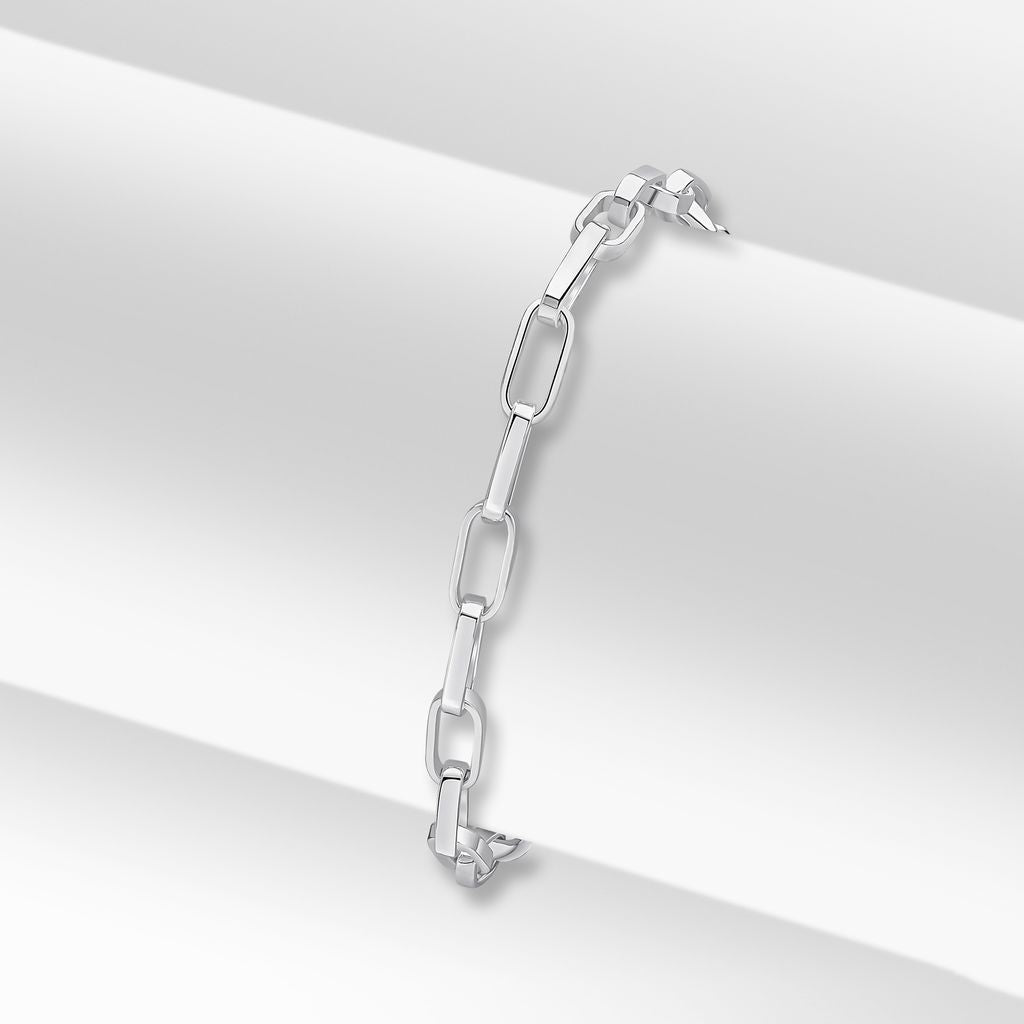 Sterling Silver Handmade Solid 1.75mm Octagonal Belcher Bracelet