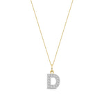 9ct Yellow Gold Small Cubic Zirconia Initial Pendant - Initial D