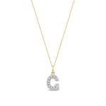 9ct Yellow Gold Small Cubic Zirconia Initial Pendant - Initial G