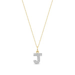 9ct Yellow Gold Small Cubic Zirconia Initial Pendant - Initial J