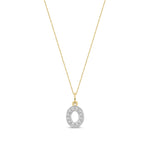 9ct Yellow Gold Small Cubic Zirconia Initial Pendant - Initial O