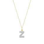 9ct Yellow Gold Small Cubic Zirconia Initial Pendant - Initial Z