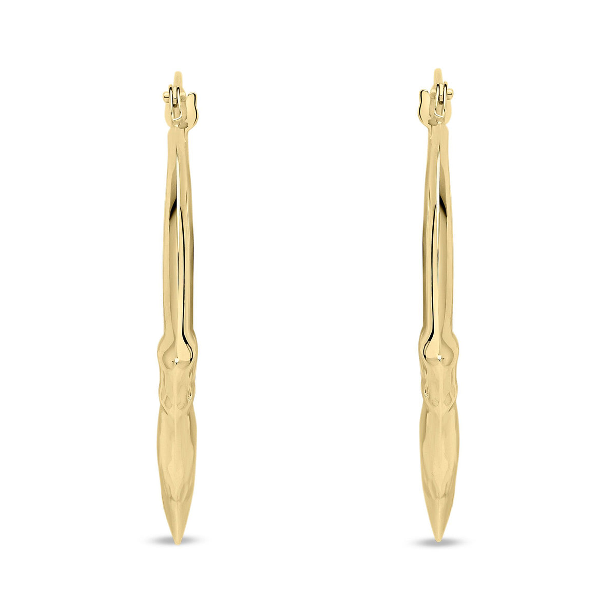 9ct Yellow Gold Claddagh Hoop Earrings — 31mm