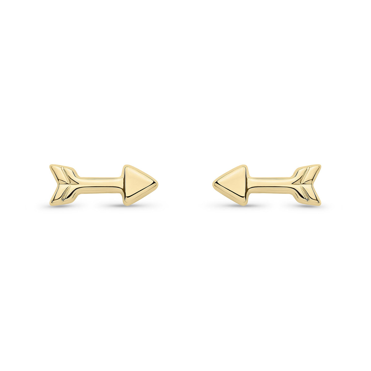 9ct Yellow Gold Arrow Stud Earrings