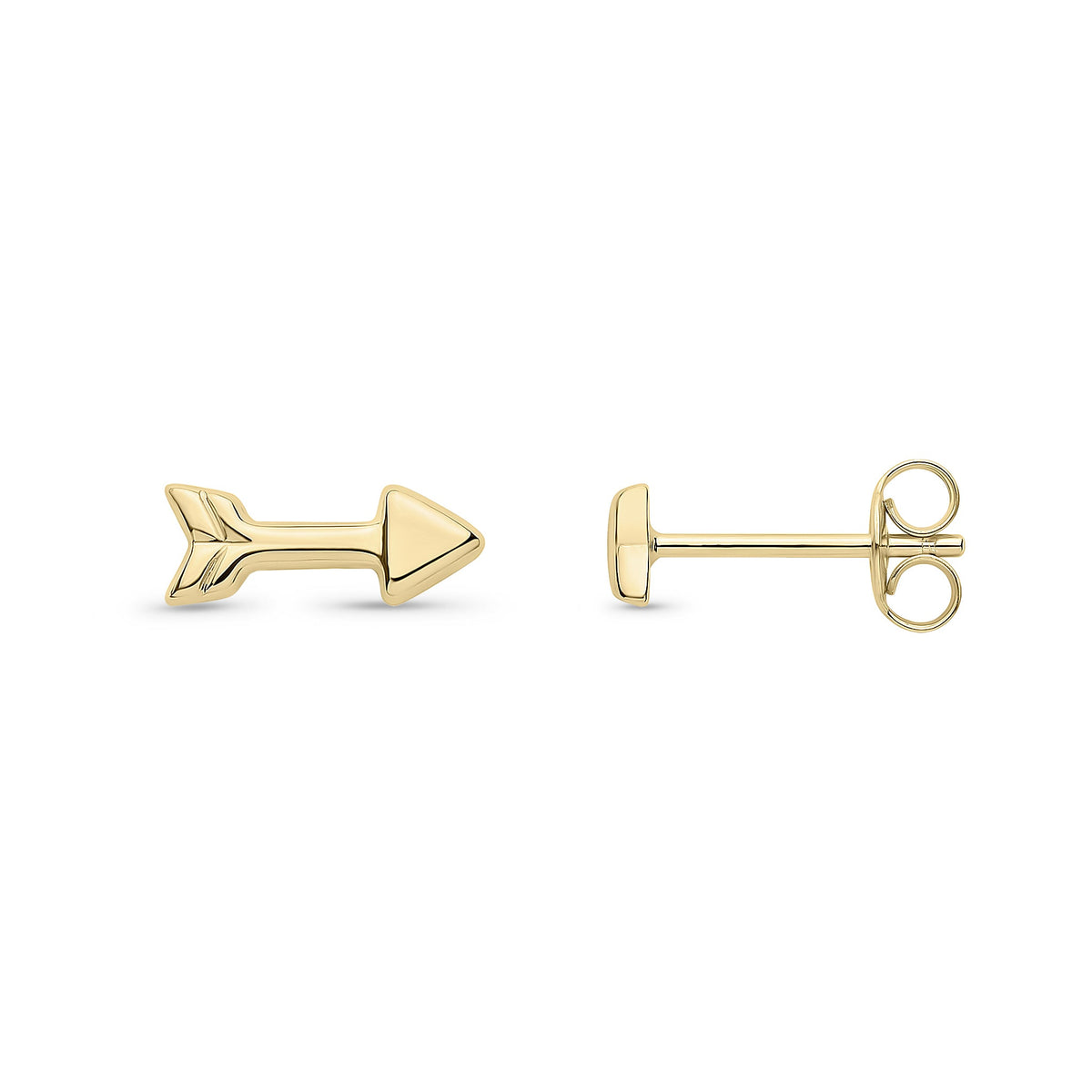 9ct Yellow Gold Arrow Stud Earrings