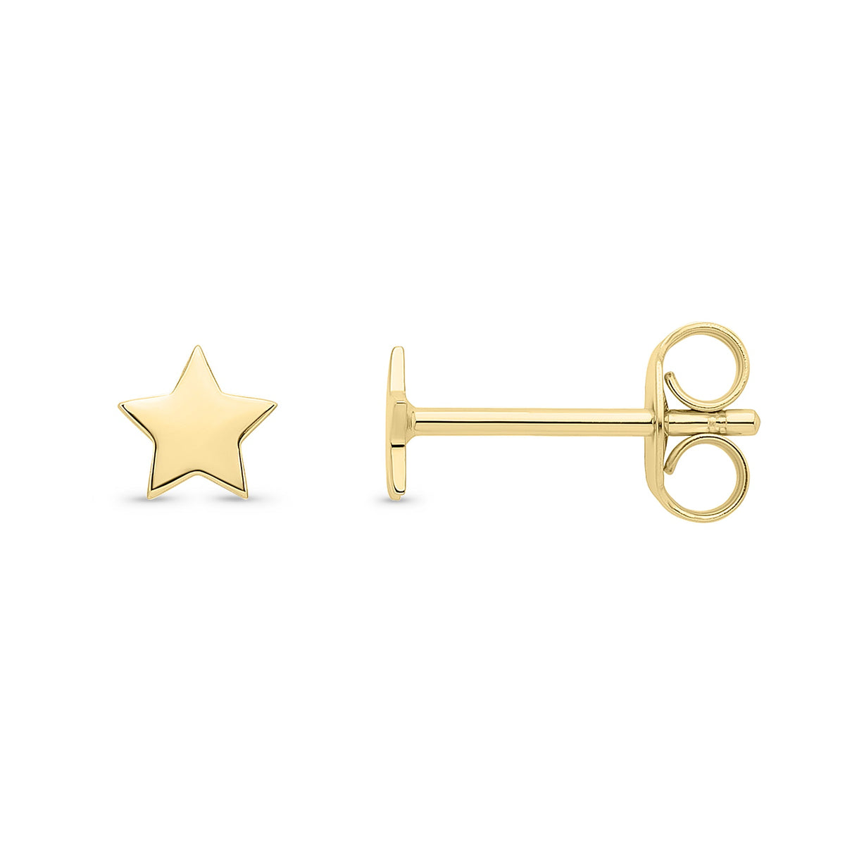 9ct Yellow Gold Star Stud Earrings