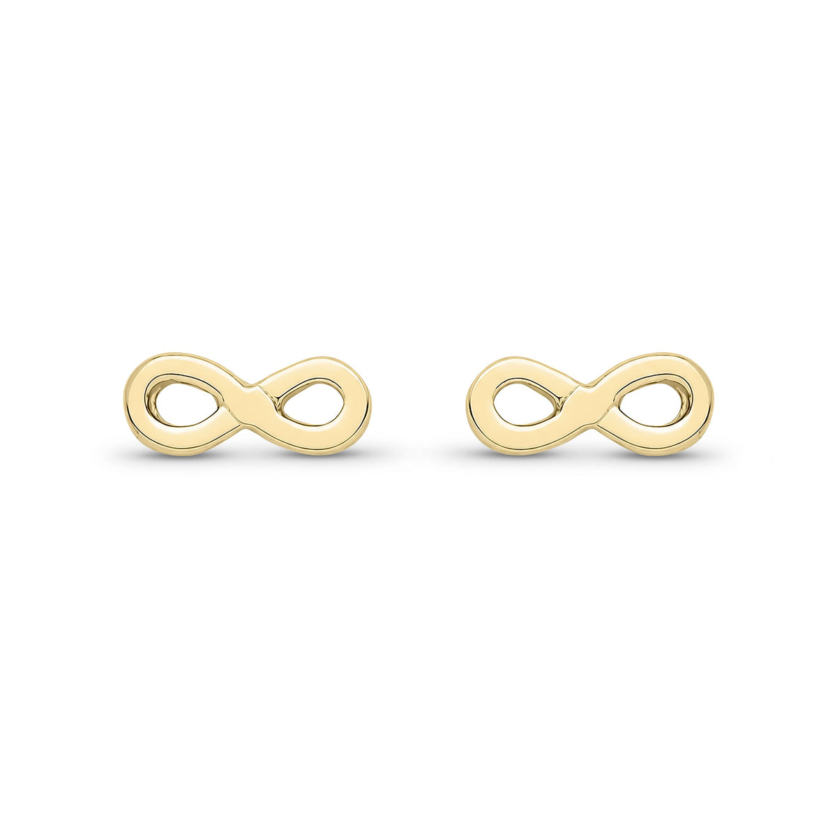 9ct Yellow Gold Infinity Stud Earrings