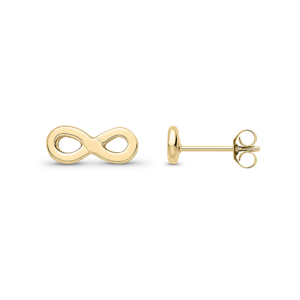 9ct Yellow Gold Infinity Stud Earrings