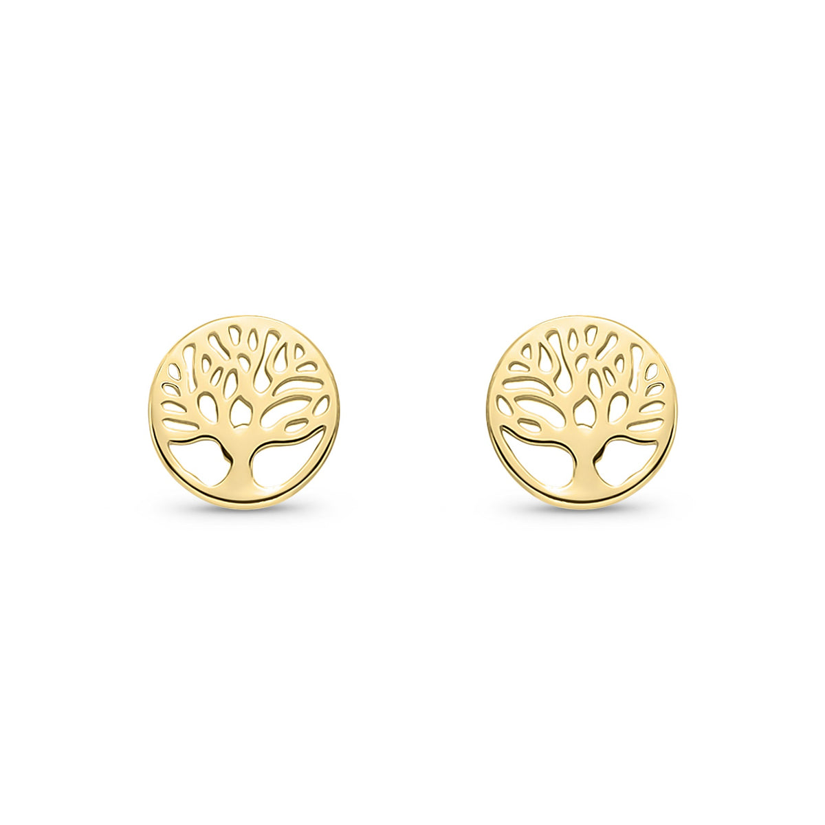 9ct Yellow Gold Tree of Life Stud Earrings