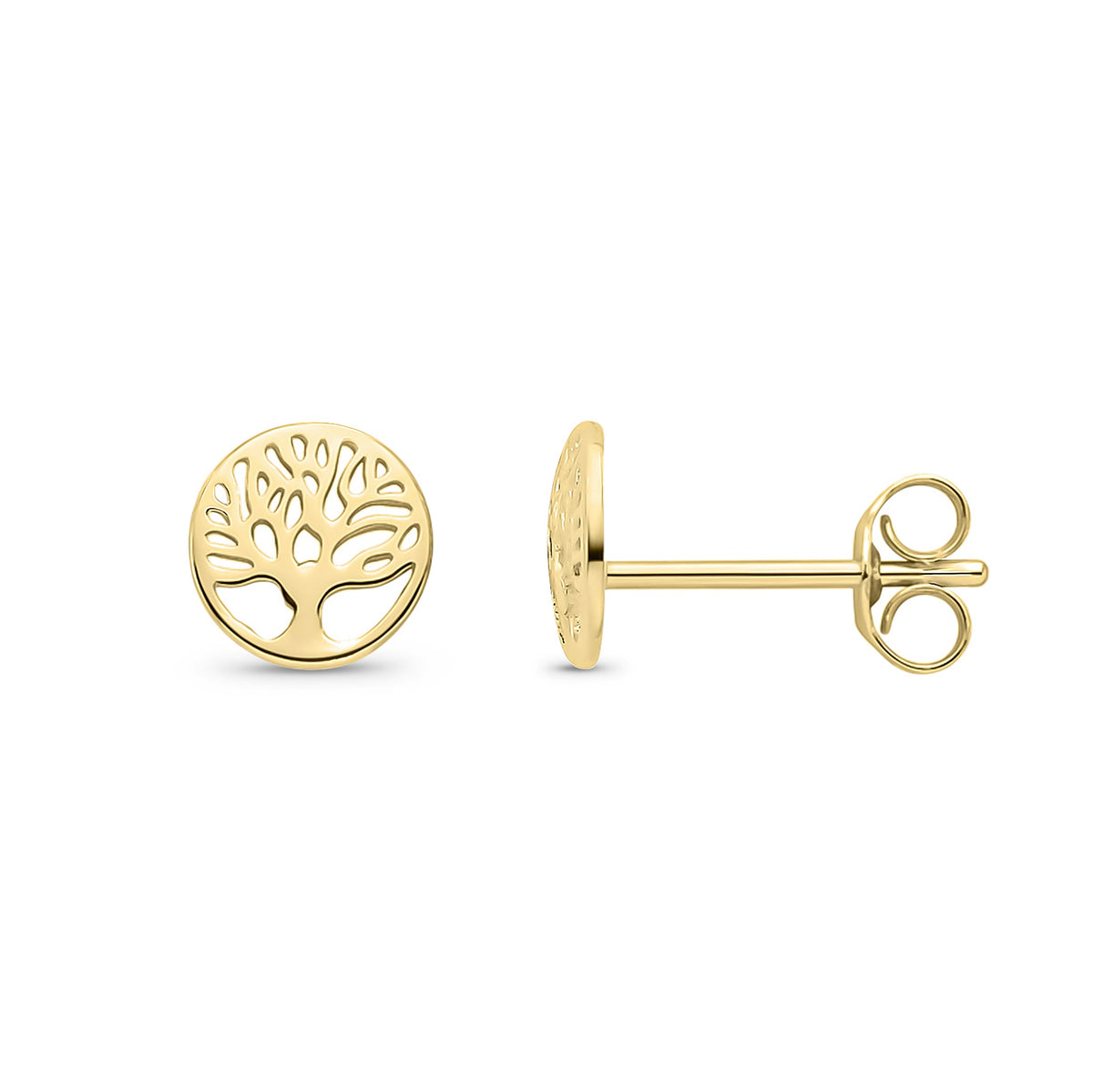 9ct Yellow Gold Tree of Life Stud Earrings