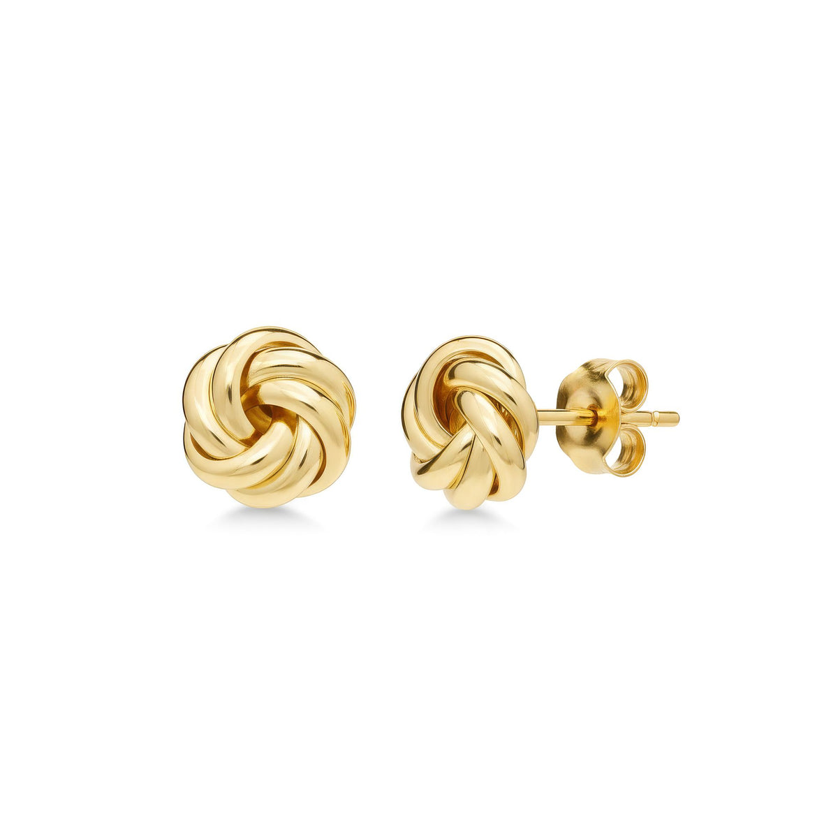 9ct Gold Polished Multi-Loop Twist Knot Stud Earrings