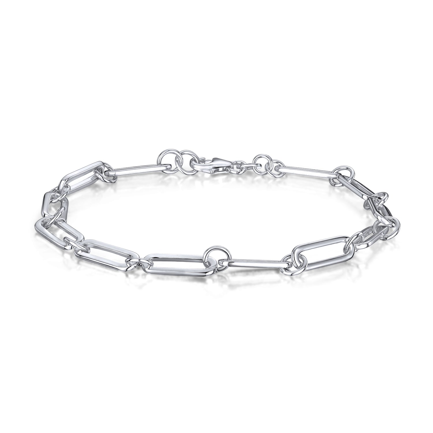 Sterling Silver 4.5mm Flat Paperclip Link Bracelet