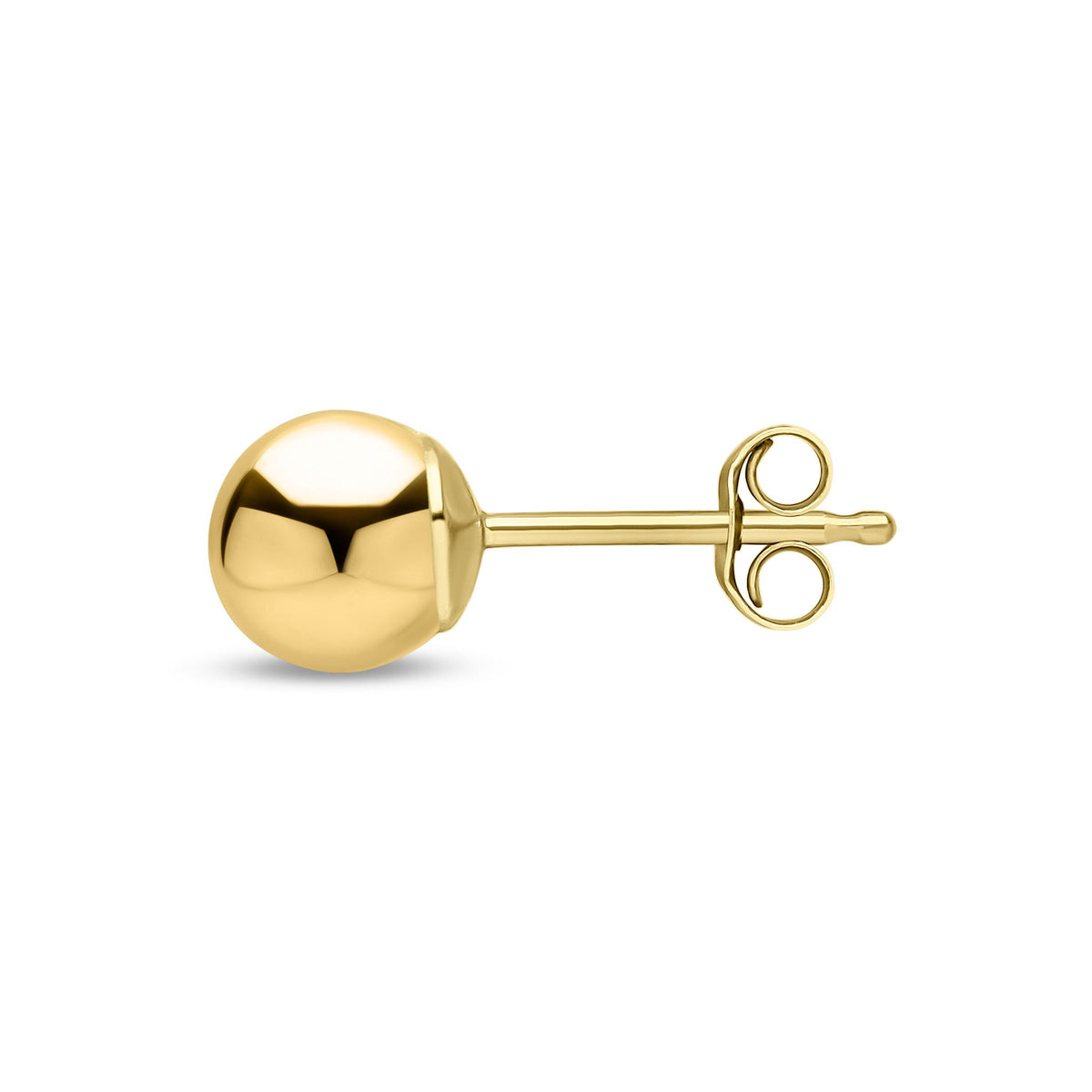 9ct Yellow Gold Ball Single Stud Earring — 5mm