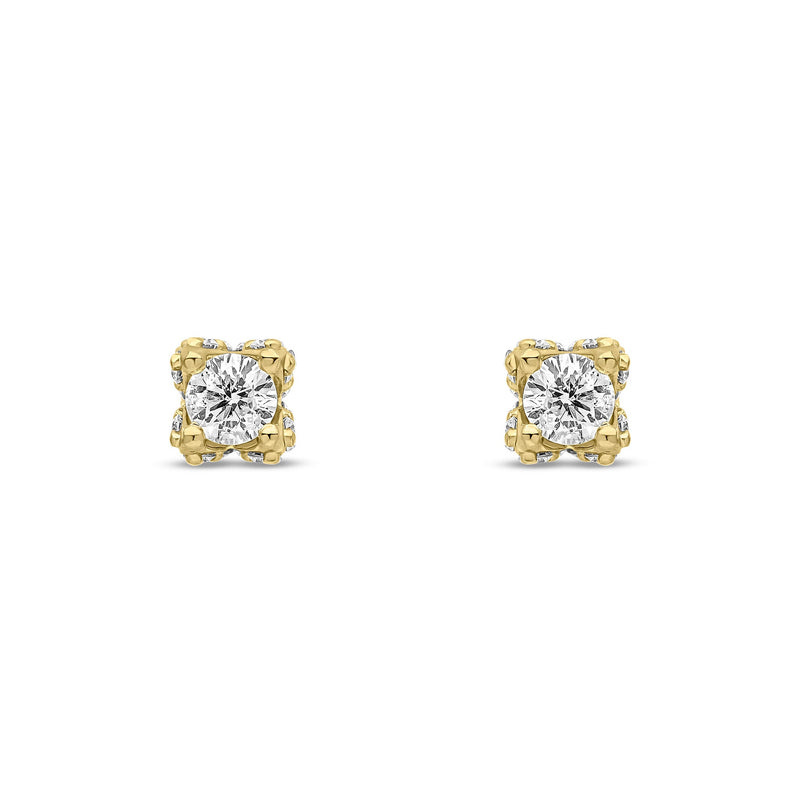 9ct Yellow Gold Natural Diamond Stud Earrings