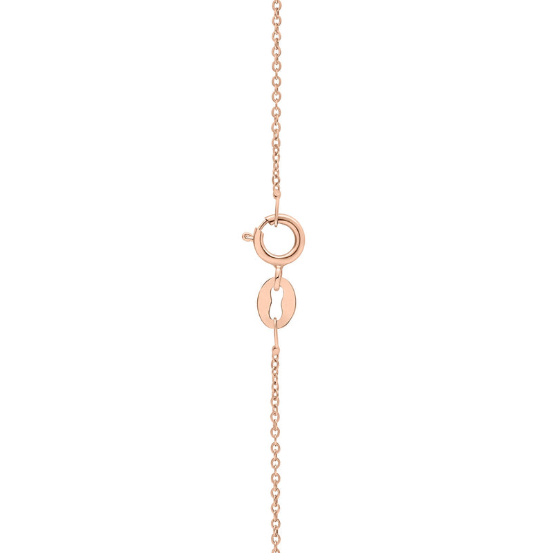 9ct Rose Gold Round Natural Swiss Blue Topaz & Diamond Pendant — alternative view