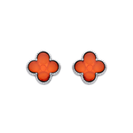 Sterling Silver Natural Baltic Amber Clover Stud Earrings