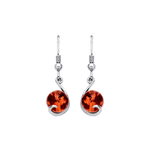 Sterling Silver Natural Baltic Amber Round Amber Swirl Drop Earrings