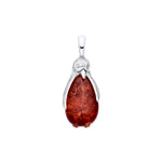 Sterling Silver Natural Baltic Amber Penguin Pendant