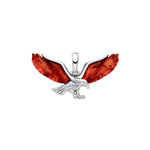 Sterling Silver Natural Baltic Amber Eagle Pendant